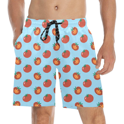 Tomato Print Design LKS304 Men's Swim Trunks Beach Shorts