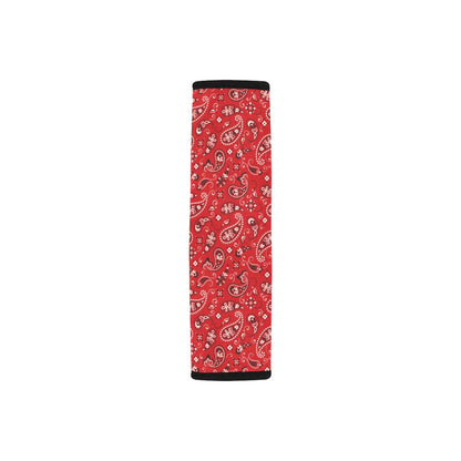 Bandana Paisley Red Print Design LKS3011 Car Seat Belt Cover