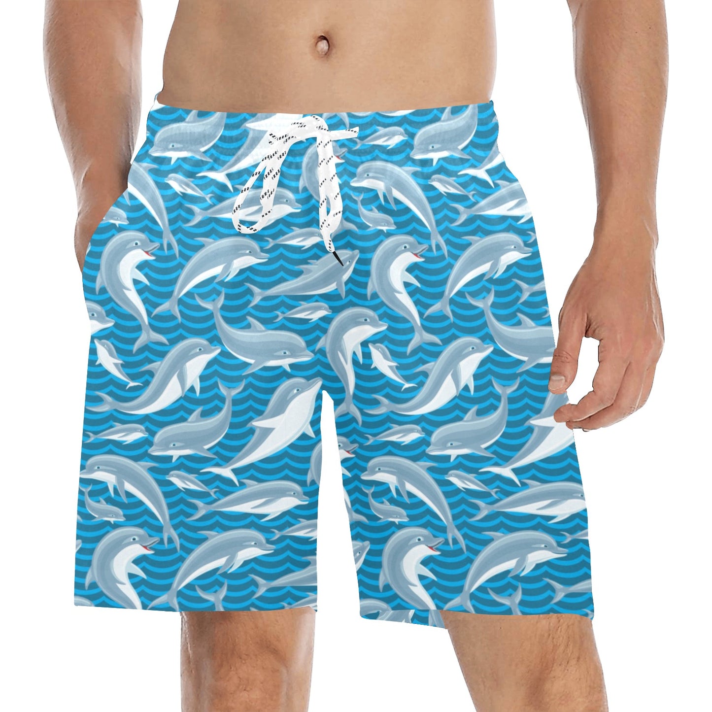 Dolphin Cute Print Pattern Men's Swim Trunks Beach Shorts