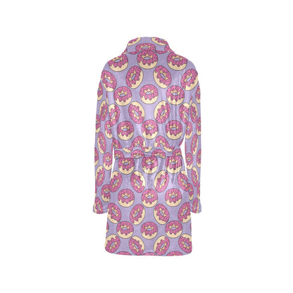 Donut Pattern Print Design DN015 Women's Fleece Robe