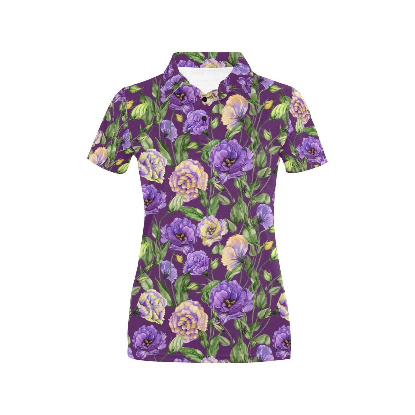 Lisianthus Pattern Print Design LT03 Women's Polo Shirt