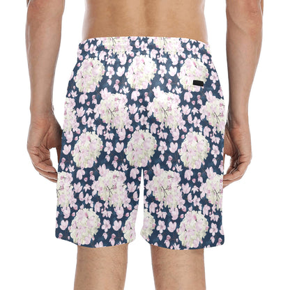 Sakura Print Design LKS305 Men's Swim Trunks Beach Shorts
