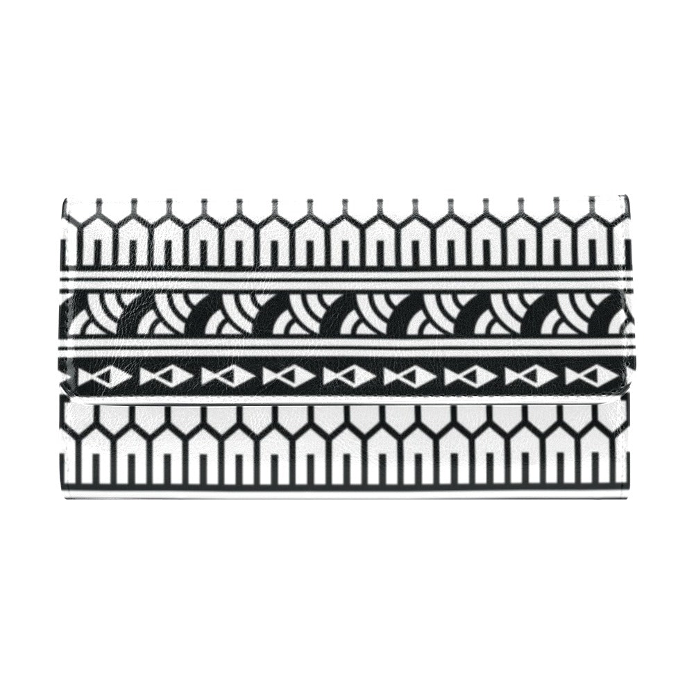 Samoan Pattern Print Design LKS303 Women's Trifold Wallet
