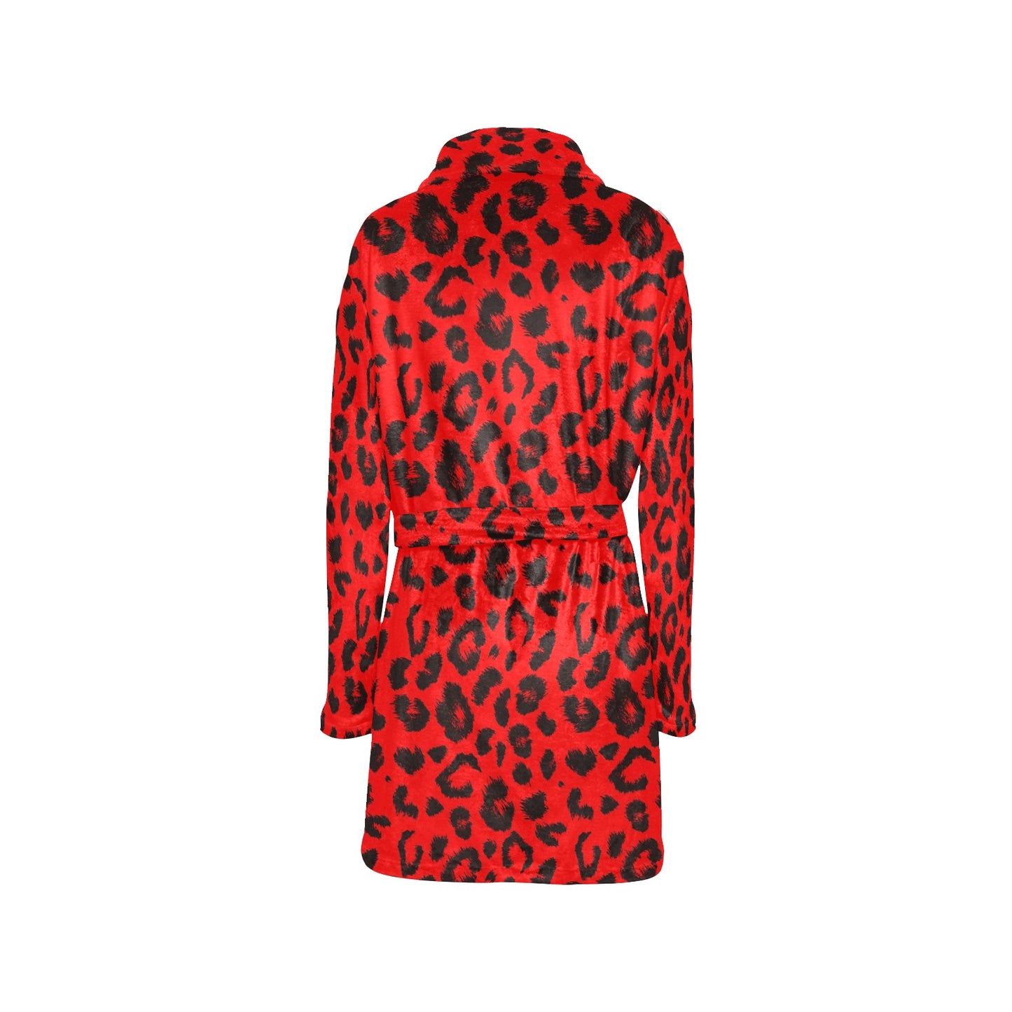 Leopard Red Skin Print Women's Fleece Robe