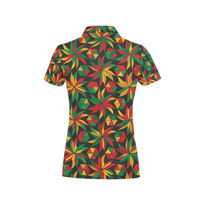 Rastafarian Pattern Print Design A03 Women's Polo Shirt