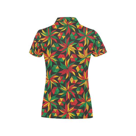 Rastafarian Pattern Print Design A03 Women's Polo Shirt