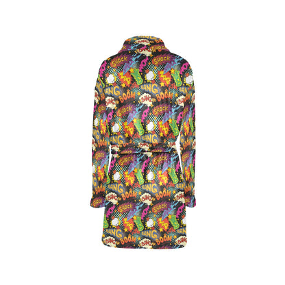 Comic Book Pattern Print Design 01 Women's Fleece Robe
