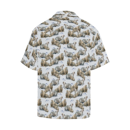 Walrus Print Design LKS401 Men's Men's Hawaiian Shirt