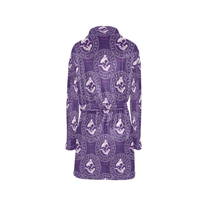 Pisces Pattern Print Design A02 Women's Fleece Robe