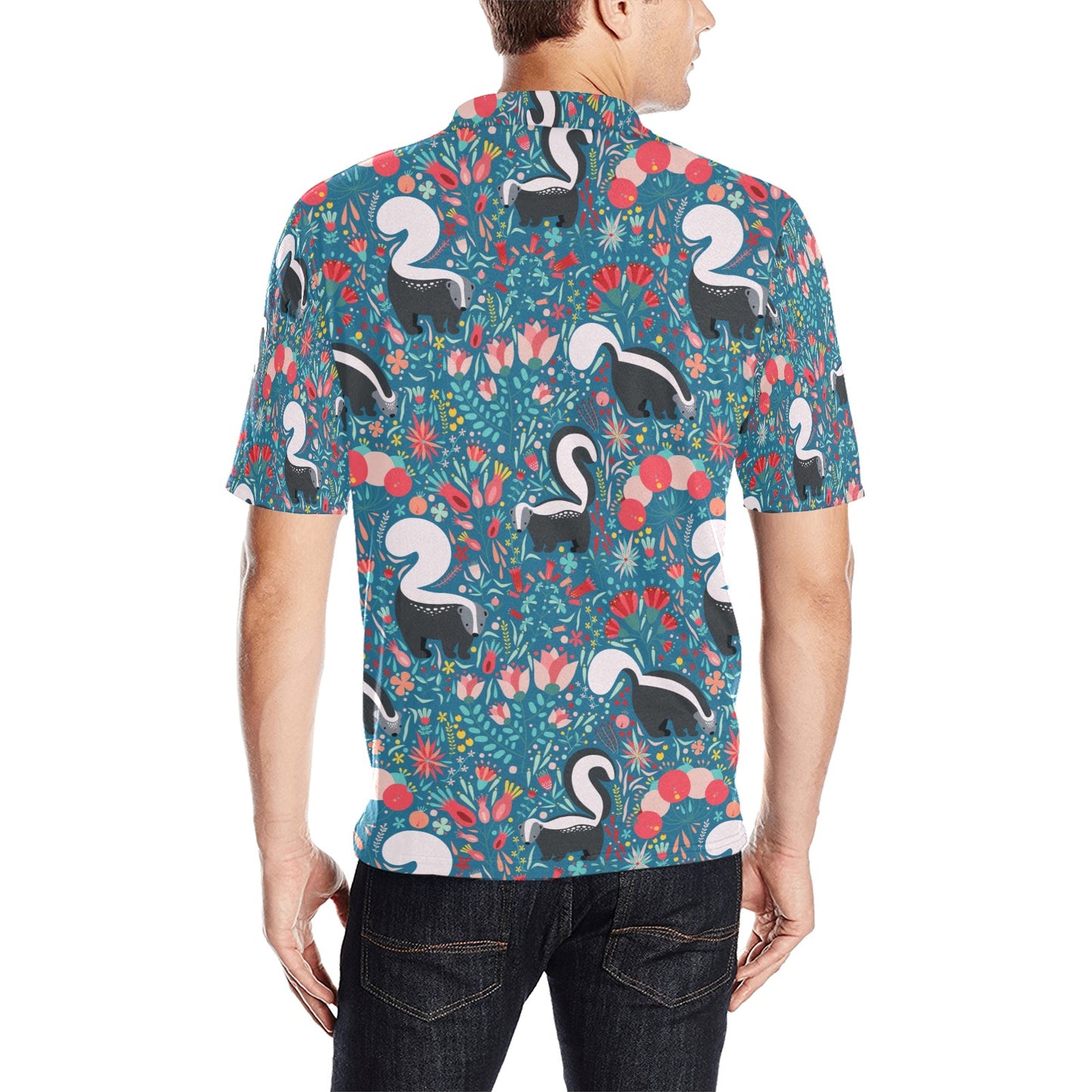 Skunk Print Design LKS302 Men Polo Shirt