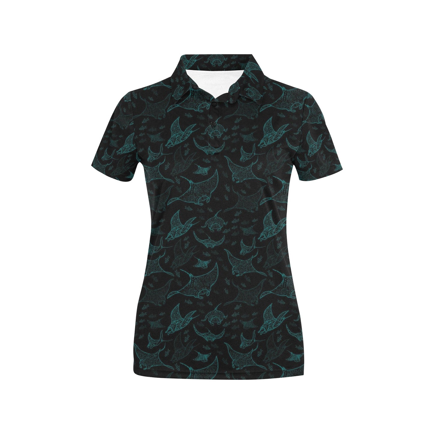 Manta Ray Print Design LKS402 Women's Polo Shirt