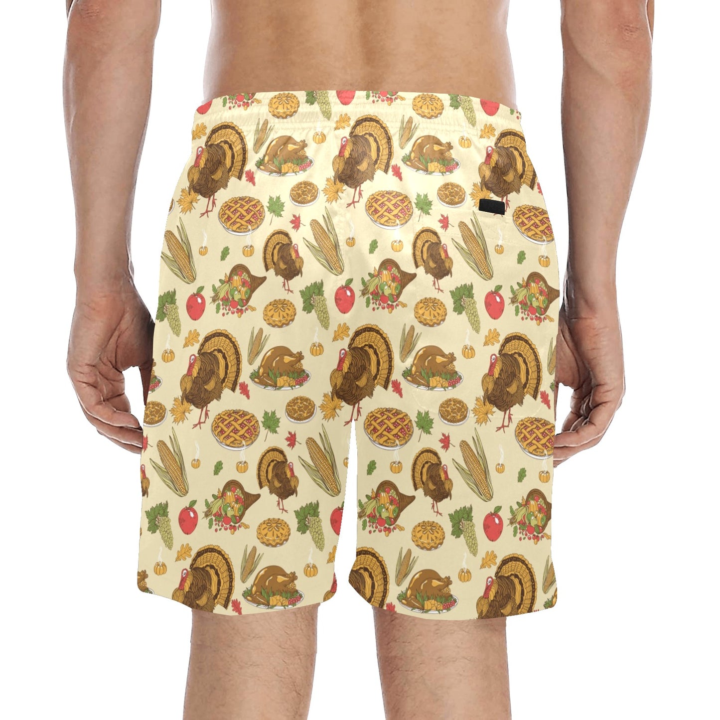 Thanksgiving Print Design LKS302 Men's Swim Trunks Beach Shorts