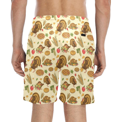 Thanksgiving Print Design LKS302 Men's Swim Trunks Beach Shorts