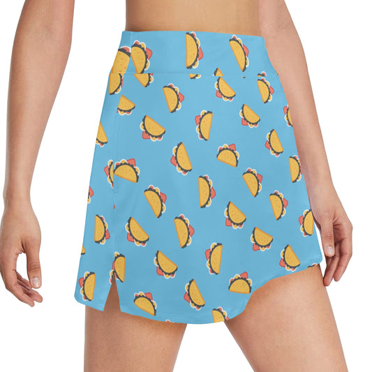 Taco Print Design LKS301 17" Golf & Pickleball Skort with Pockets
