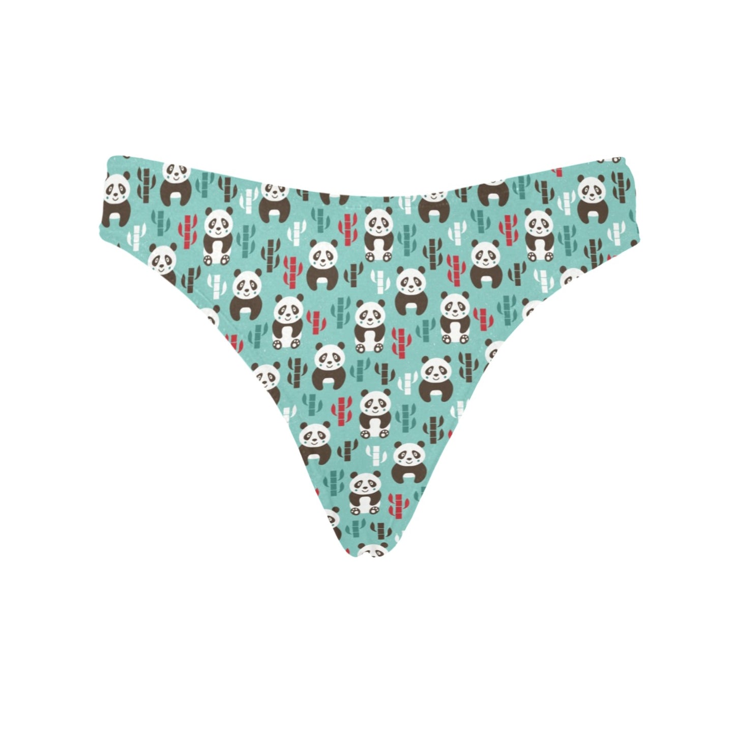 Panda Bear Cute Themed Print Women's Thongs