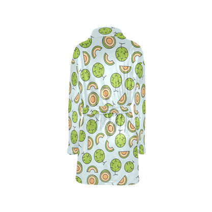 Cantaloupe Pattern Print Design 02 Women's Fleece Robe
