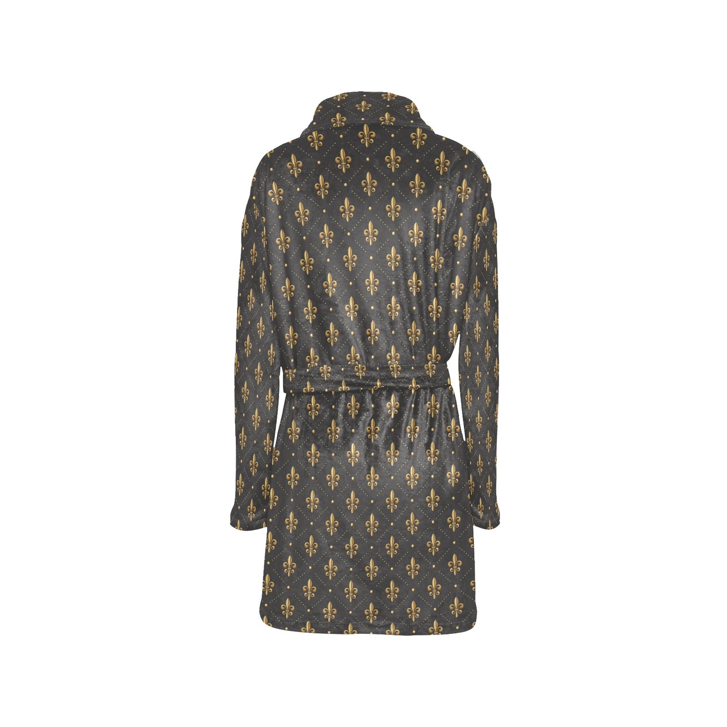 Fleur De Lis Print Design LKS402 Women's Fleece Robe