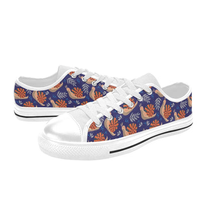 Snail Print Design LKS401 Women's White Low Top Shoes