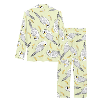 Parakeet Pattern Print Design A03 Women's Long Pajama Set