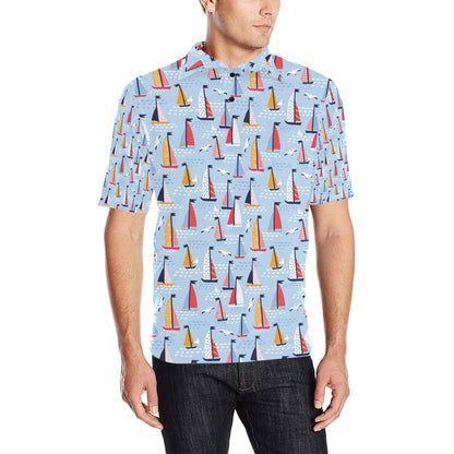 Sailboat Print Design LKS304 Men Polo Shirt