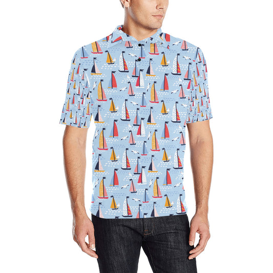 Sailboat Print Design LKS304 Men Polo Shirt