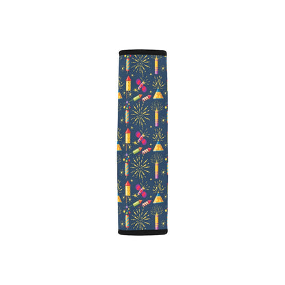 Firework Sparkling Rockets Print Design LKS306 Car Seat Belt Cover
