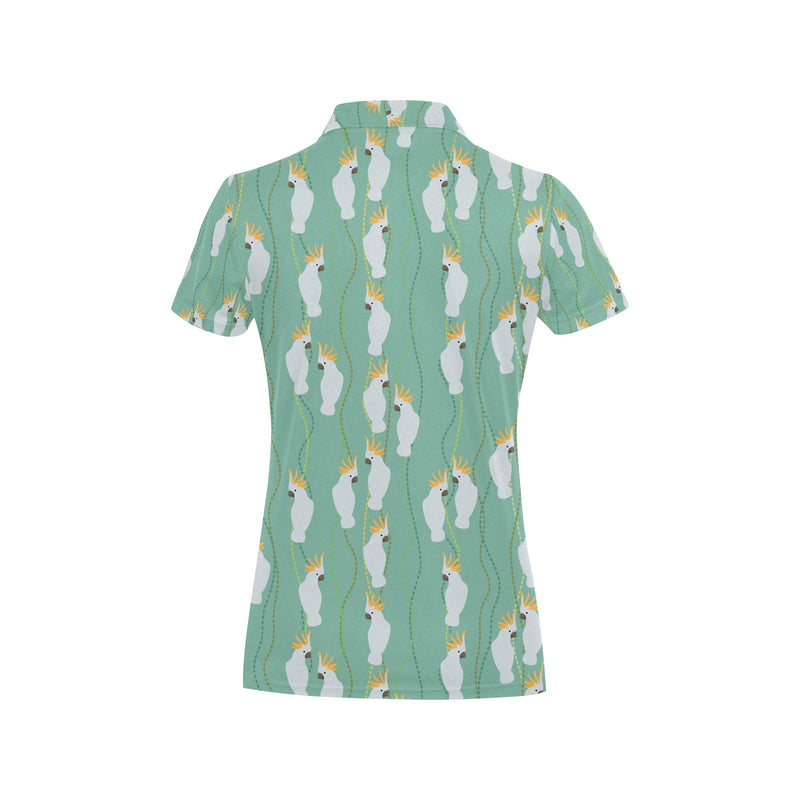 Cockatoo Pattern Print Design 01 Women's Polo Shirt