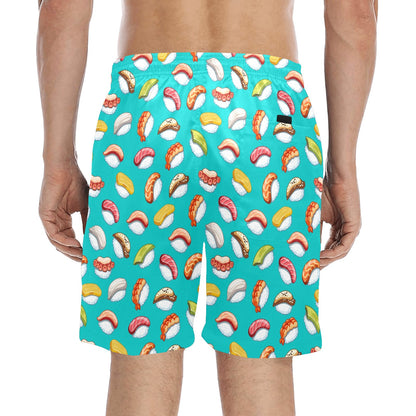Sushi Themed Print Men's Swim Trunks Beach Shorts