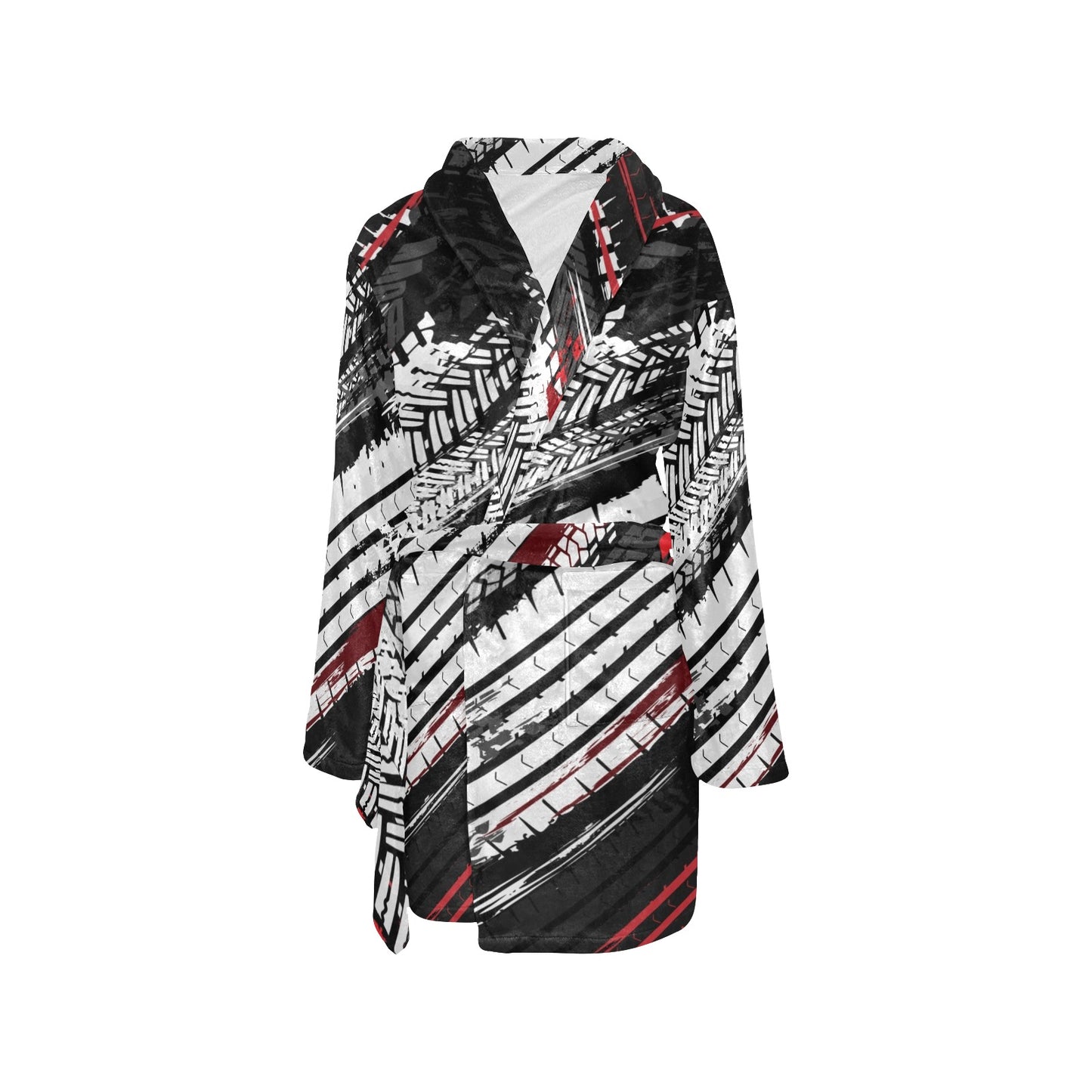 Racing Pattern Print Design A03 Women's Fleece Robe
