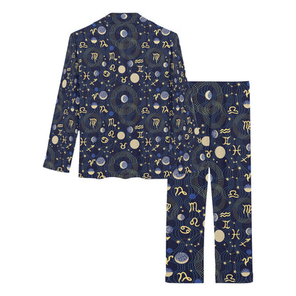 Zodiac Print Design LKS302 Women's Long Pajama Set