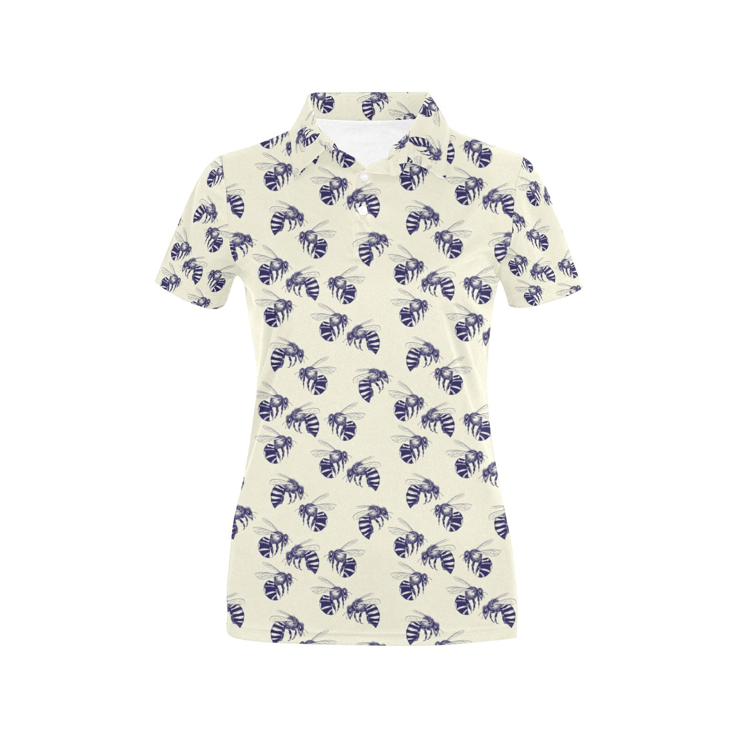 Bee Pattern Print Design 02 Women's Polo Shirt