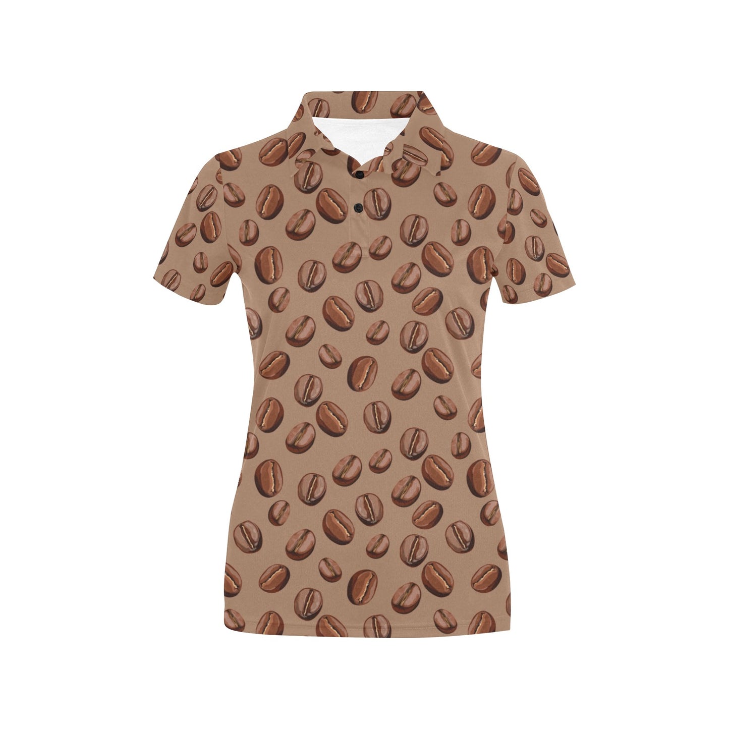 Coffee Pattern Print Design 07 Women's Polo Shirt