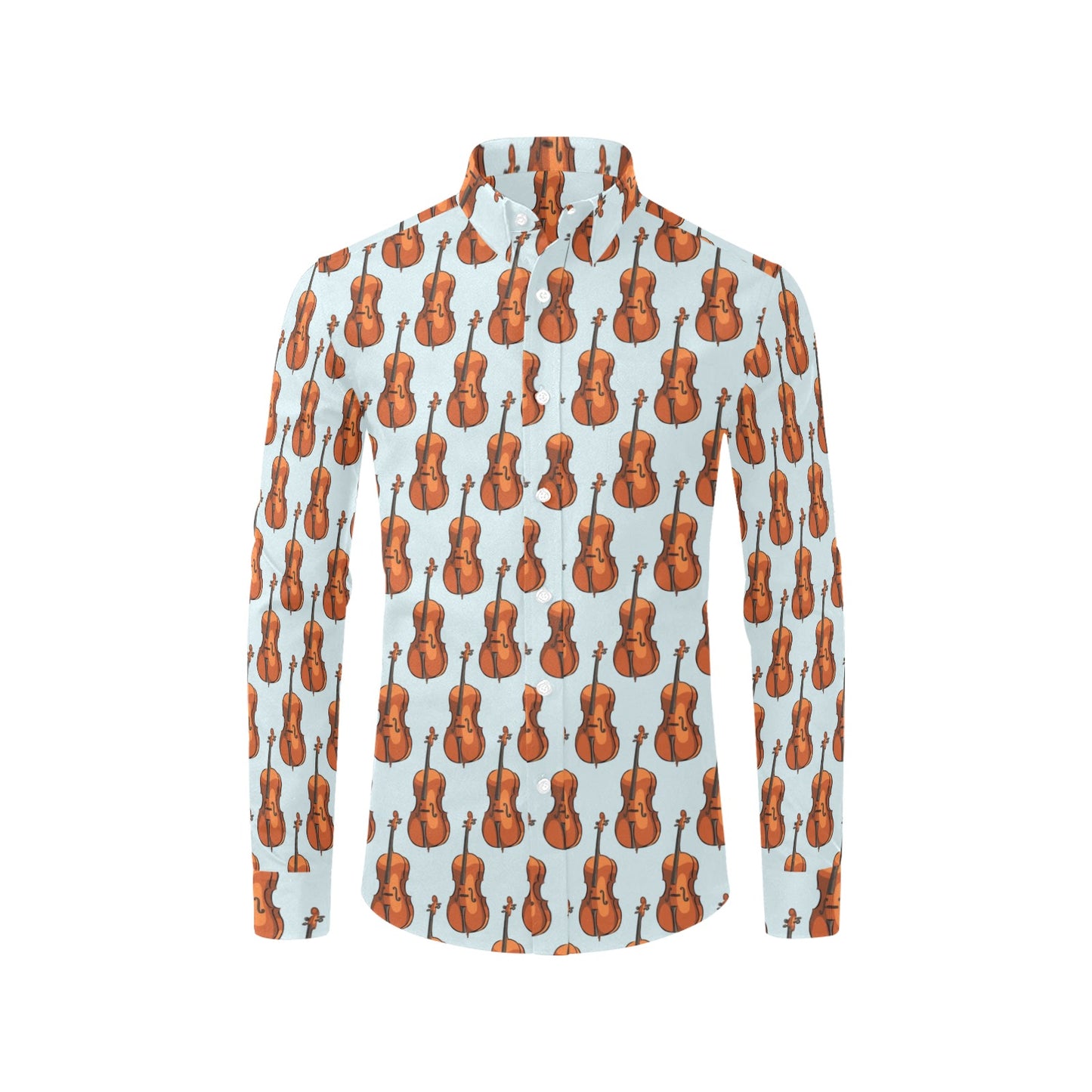 Violin Print Design LKS406 Men's Long Sleeve Dress Shirt