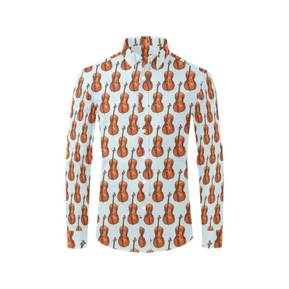 Violin Print Design LKS406 Men's Long Sleeve Dress Shirt