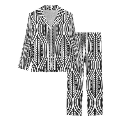 Polynesian Tribal Style Women's Long Pajama Set