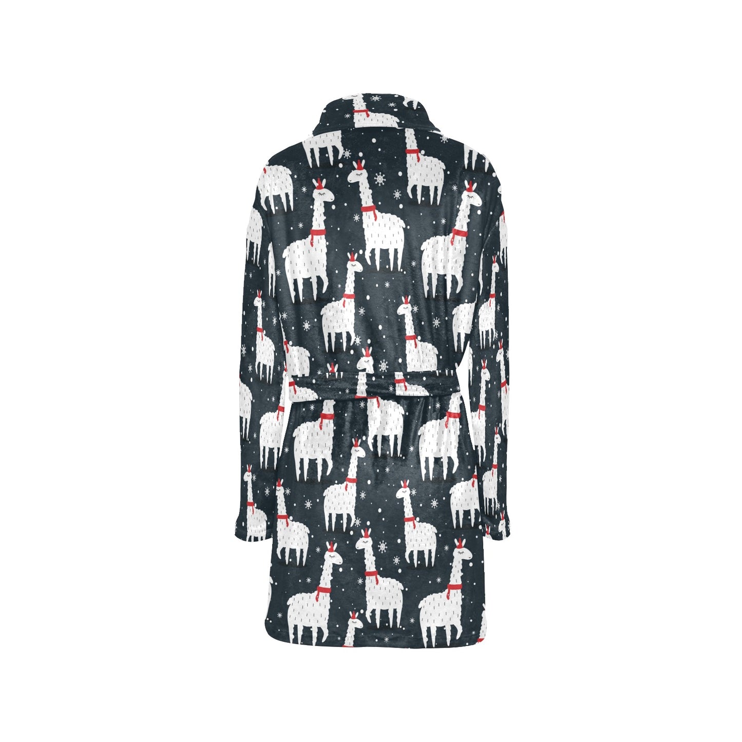 Alpaca Pattern Print Design 04 Women's Fleece Robe