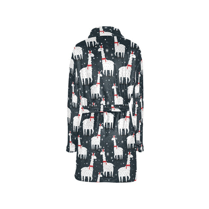 Alpaca Pattern Print Design 04 Women's Fleece Robe