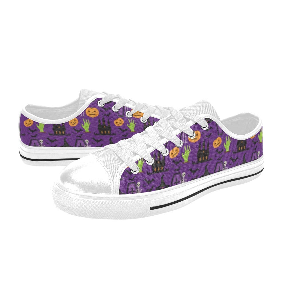 Halloween Print Design LKS403 Women's White Low Top Shoes