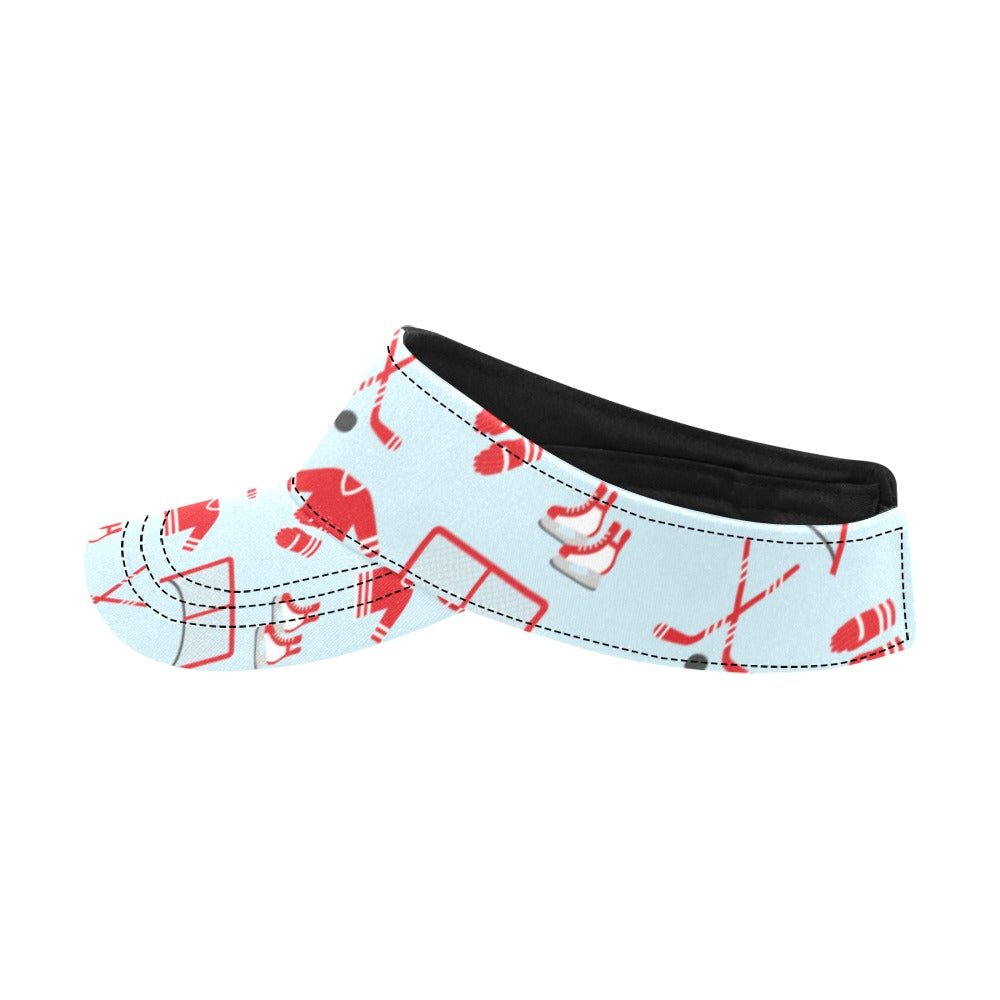 Hockey Red Equipment Print Design LKS305 Unisex Sun Visor