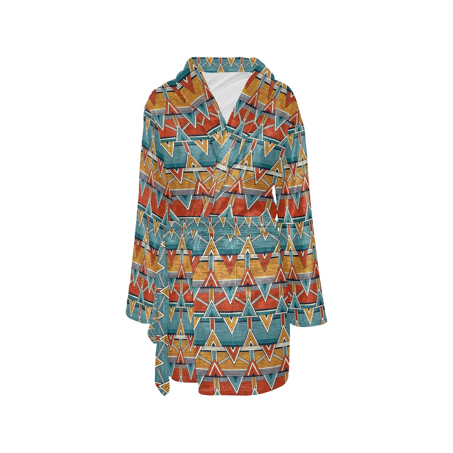 Kente Print African Design Themed Women's Fleece Robe