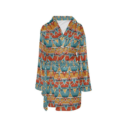 Kente Print African Design Themed Women's Fleece Robe