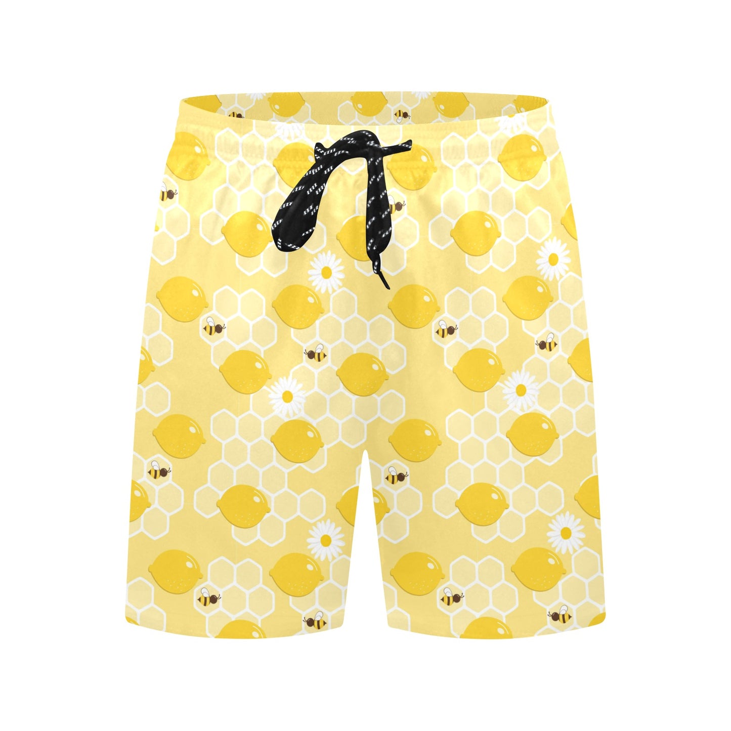 Honey Bee Honeycomb Print Design LKS3010 Men's Swim Trunks Beach Shorts