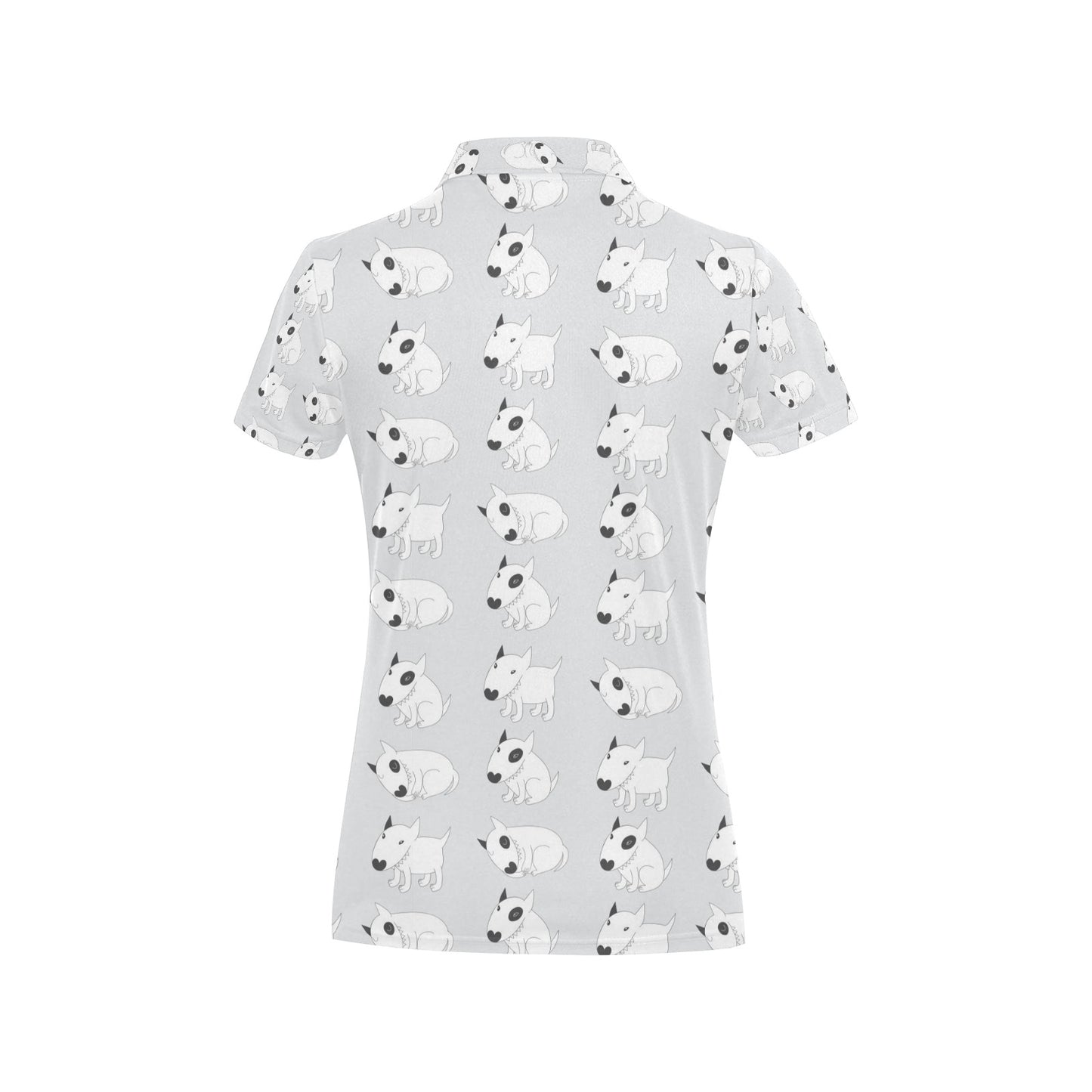 Bull Terrier hand draw Print Pattern Women's Polo Shirt