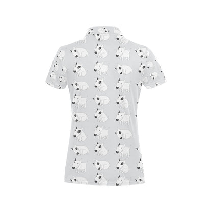 Bull Terrier hand draw Print Pattern Women's Polo Shirt