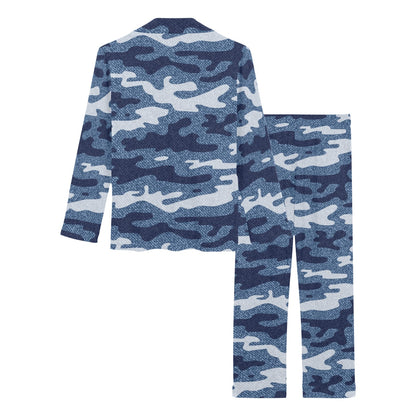 Jean Camouflage Pattern Print Design 05 Women's Long Pajama Set