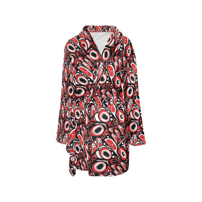 Totem Pole Texture Design Women's Fleece Robe