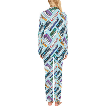 Synthesizer Pattern Print Design 02 Women's Long Pajama Set