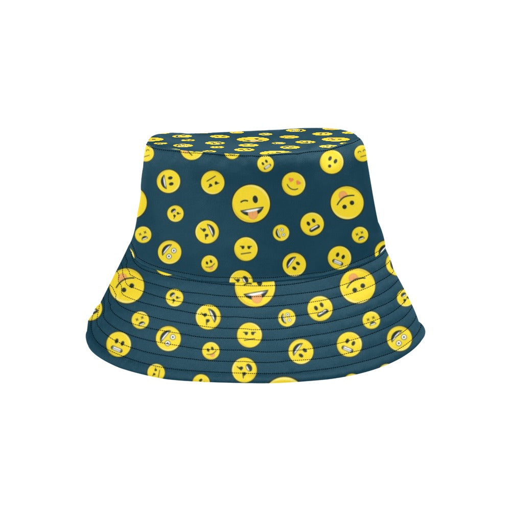 Smiley Face Emoji Print Design LKS301 Unisex Bucket Hat