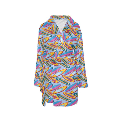 Surfboard Pattern Print Design LKS303 Women's Fleece Robe