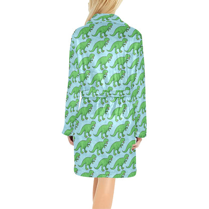 T Rex Pattern Print Design A01 Women's Fleece Robe